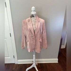 NWT Chico's Velvet  Pink Blazer